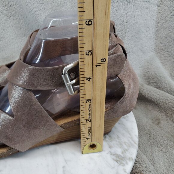 Sofft Shoes Womens Size 9 Brown Leather Vara Wedge Strappy Sandals - Picture 4 of 10